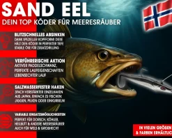 Wild Devil  Baits Sand Eel Black Pearl Sandaal Meeres Shad Gummifisch Angelköder