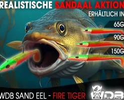 Wild Devil Baits Sand Eel Fire Tiger Sandaal Meeres Shad Gummifisch Angelköder