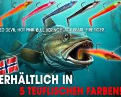 Wild Devil Baits Sand Eel Red Devil Sandaal Meeres Shad Gummifisch Angelköder