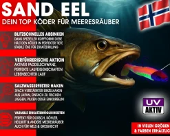 Wild Devil Baits Sand Eel Red Devil Sandaal Meeres Shad Gummifisch Angelköder