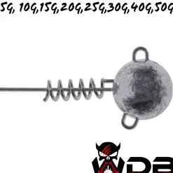 Wild Devil Baits Screw Jig Head Schraub Jigkopf Spiral Bleiköpfe Schraub Jighaken Angelköder