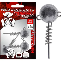 Wild Devil Baits Screw Jig Head Schraub Jigkopf Spiral Bleiköpfe Schraub Jighaken Angelköder