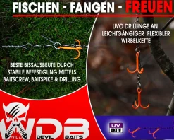 Wild Devil Baits Shallow Rig Spin System Gummifischsystem Hecht Screw Stinger System Big Bait System Zielfische