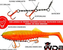 Wild Devil Baits Shallow Rig Spin System Gummifischsystem Hecht Screw Stinger System Big Bait System Zielfische