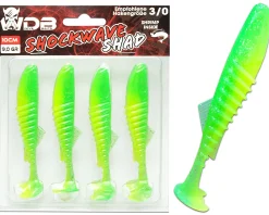 Wild Devil Baits Shockwave Shad Green Flash Gummifisch Kunstköder Softlure Gummiköder Hecht Barsch Zander Angelköder Raubfischköder Angelköder