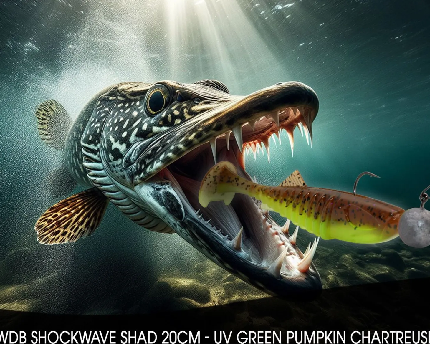 Wild Devil Baits Shockwave Shad 20cm Gummifisch Kunstköder Softlure Gummiköder Hecht Wels Dorsch Heilbutt Meeresköder Raubfischköder Angelköder