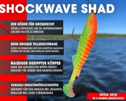 Wild Devil Baits Shockwave Shad 20cm Gummifisch Kunstköder Softlure Gummiköder Hecht Wels Dorsch Heilbutt Meeresköder Raubfischköder Angelköder