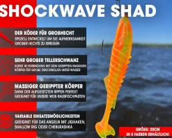 Wild Devil Baits Shockwave Shad 20cm Gummifisch Kunstköder Softlure Gummiköder Hecht Wels Dorsch Heilbutt Meeresköder Raubfischköder Angelköder