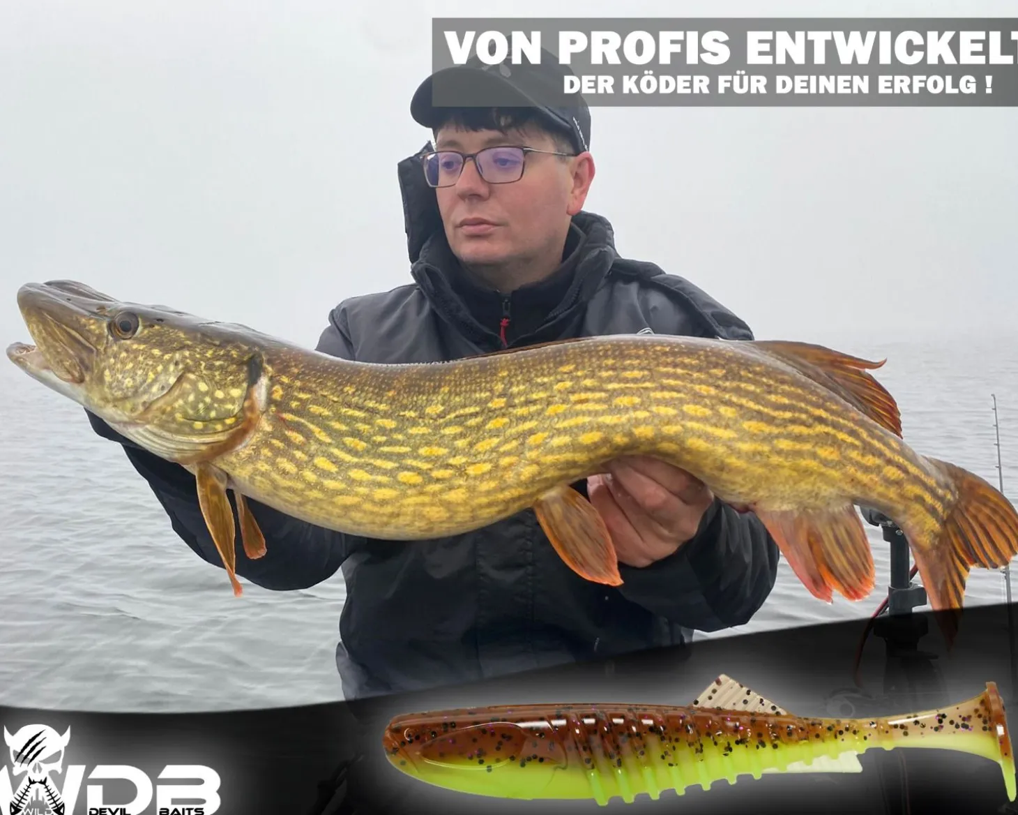 Wild Devil Baits Shockwave Shad 20cm Gummifisch Kunstköder Softlure Gummiköder Hecht Wels Dorsch Heilbutt Meeresköder Raubfischköder Angelköder