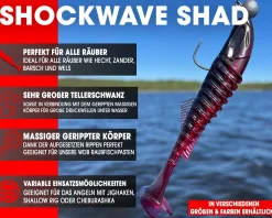 Wild Devil Baits Shockwave Shad Dark Devil Gummifisch Kunstköder Softlure Gummiköder Hecht Barsch Zander Angelköder Raubfischköder Angelköder