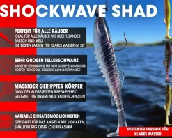 Wild Devil Baits Shockwave Shad Klares Wasser Gummifisch Kunstköder Softlure Gummiköder Hecht Barsch Zander Angelköder Raubfischköder Angelköder