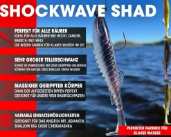 Wild Devil Baits Shockwave Shad Klares Wasser Gummifisch Kunstköder Softlure Gummiköder Hecht Barsch Zander Angelköder Raubfischköder Angelköder