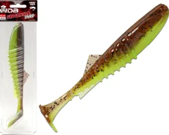 Wild Devil Baits Shockwave Shad UV Green Pumpkin Chartreuse Gummifisch Kunstköder Softlure Gummiköder Hecht Barsch Zander Angelköder Raubfischköder Angelköder