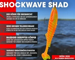 Wild Devil Baits Shockwave Shad Red Devil Gummifisch Kunstköder Softlure Gummiköder Hecht Barsch Zander Angelköder Raubfischköder Angelköder