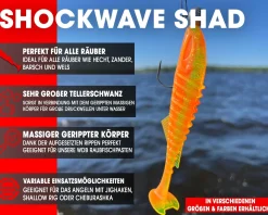 Wild Devil Baits Shockwave Shad Red Devil Gummifisch Kunstköder Softlure Gummiköder Hecht Barsch Zander Angelköder Raubfischköder Angelköder