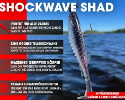 Wild Devil Baits Shockwave Shad Gummifisch Kunstköder Softlure Gummiköder Hecht Barsch Zander Angelköder Raubfischköder Angelköder