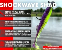 Wild Devil Baits Shockwave Shad Gummifisch Kunstköder Softlure Gummiköder Hecht Barsch Zander Angelköder Raubfischköder Angelköder