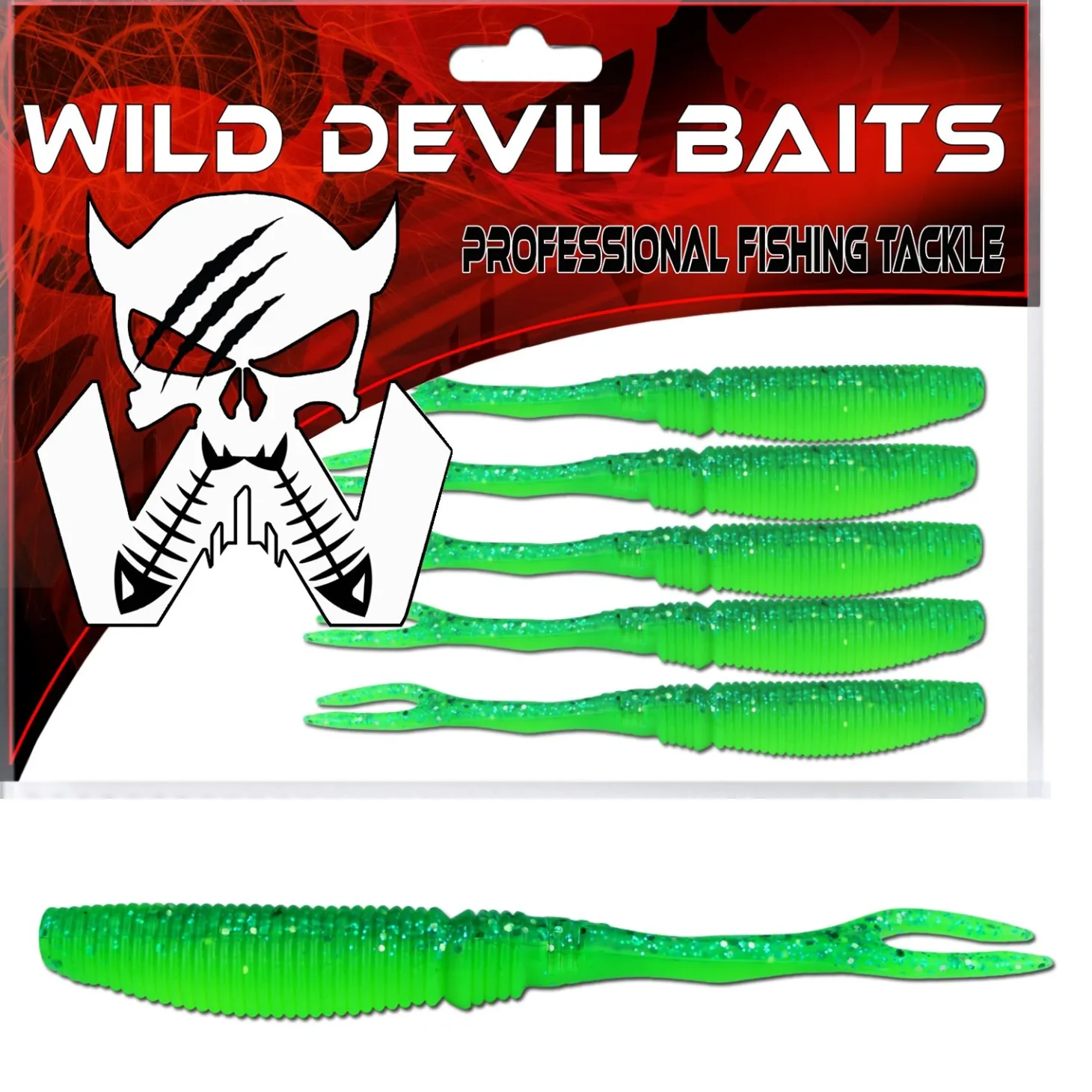 Wild Devil Baits Snake Shad Powerpack V Tail Angelköder