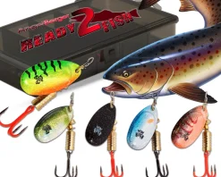 Wild Devil Baits Spinner Sortiment Forelle in Box Trout Spinnköder Kunstköder Set Angelköder Spoon Sortimente
