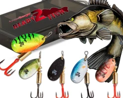 Wild Devil Baits Spinner Sortiment Zander in Box Pike Perch Spinnköder Kunstköder Set Angelköder Spoon Sortimente