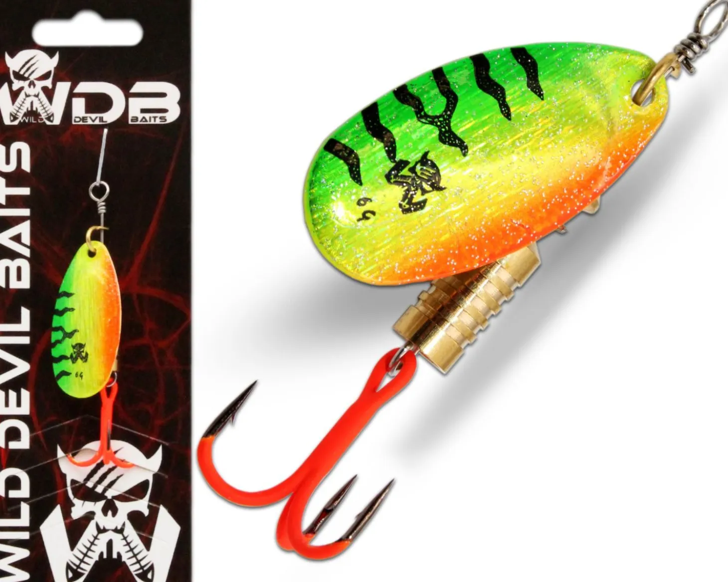 Wild Devil Baits Spinner Fire Tiger Raubfisch Köder Kunstköder Spoon Angelköder