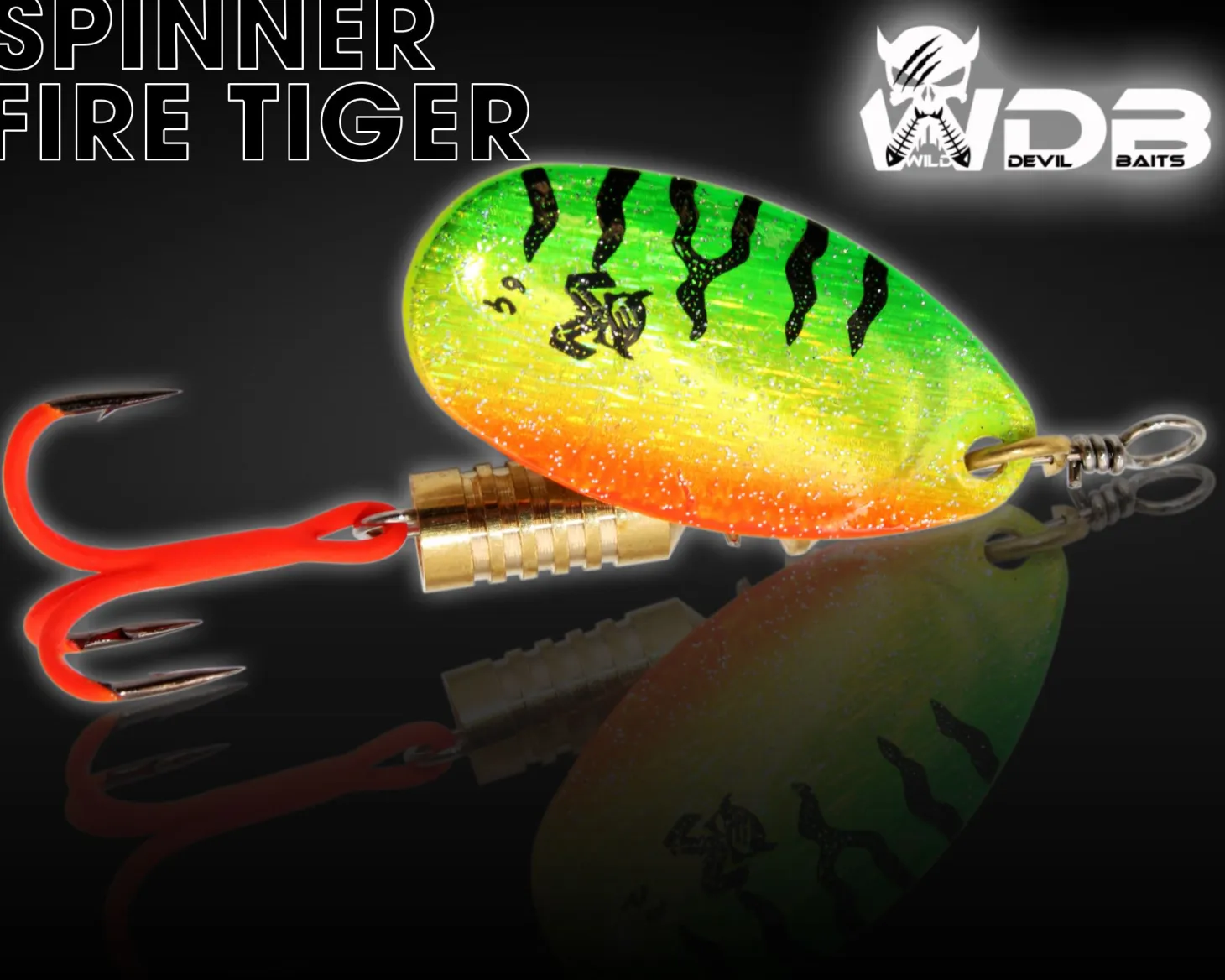 Wild Devil Baits Spinner Fire Tiger Raubfisch Köder Kunstköder Spoon Angelköder