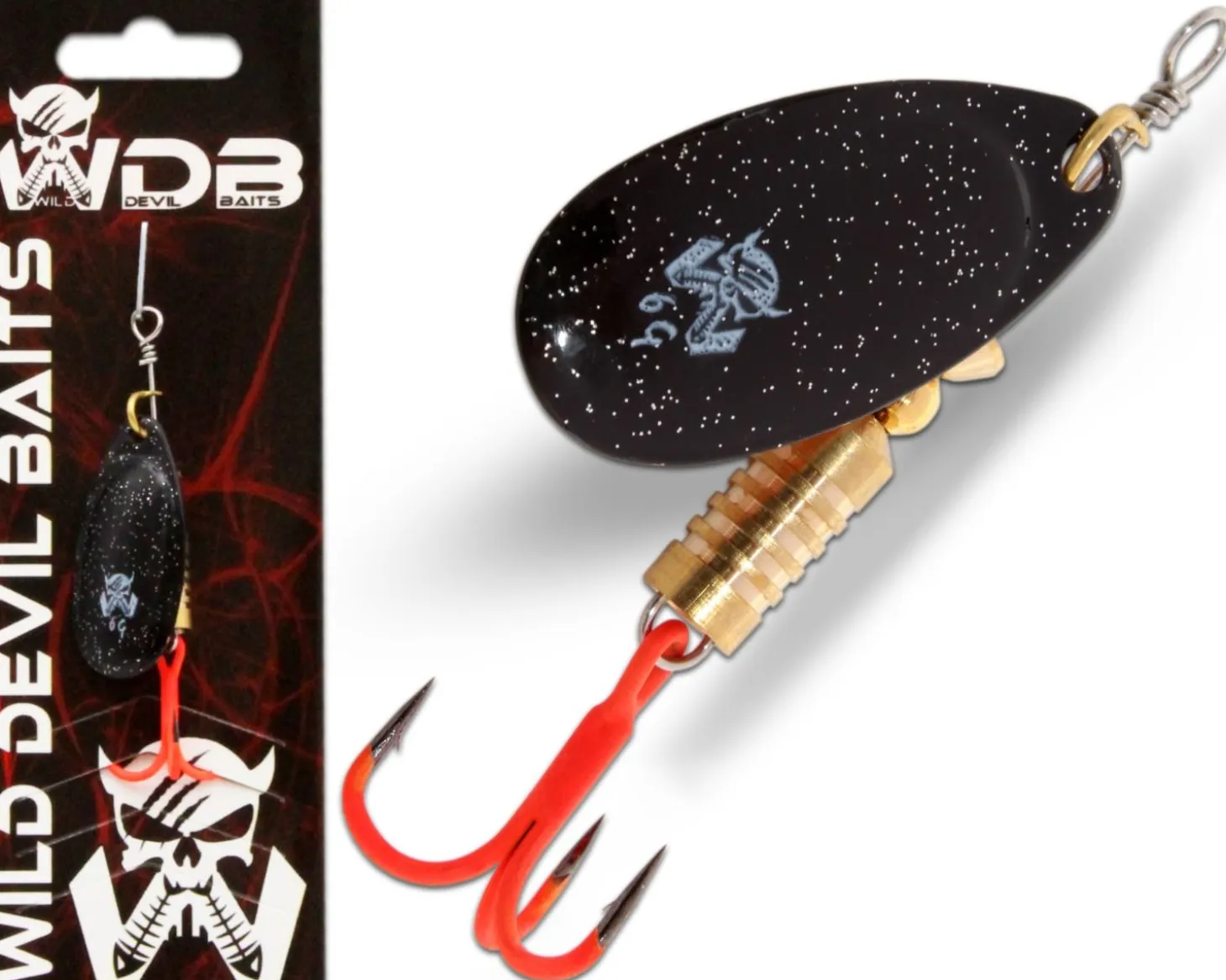 Wild Devil Baits Spinner Black Devil Raubfisch Köder Kunstköder Spoon Angelköder