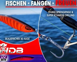 Wild Devil Baits Strike Pilk Red Devil Pilker Meeresköder Angeln Dorsch Heilbutt Norwegen Köder Meeresangeln Angelköder