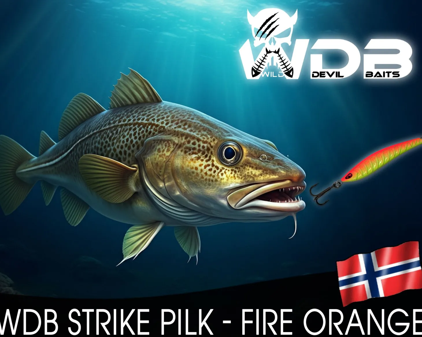 Wild Devil Baits Strike Pilk Fire Orange Pilker Meeresköder Angeln Dorsch Heilbutt Norwegen Köder Meeresangeln Angelköder
