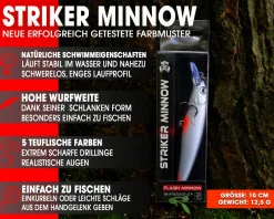 Wild Devil Baits Striker Minnow Wobbler Hardbait Kunstköder Raubfisch Köder Barsch Hecht Zander Wobbler