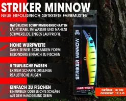 Wild Devil Baits Striker Minnow Wobbler Hardbait Kunstköder Raubfisch Köder Barsch Hecht Zander Wobbler