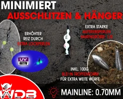 Wild Devil Baits Surf Leader mit Blei Brandungsvorfach Plattfisch Meeresvorfach Salt Rig Brandungssystem Meeresangeln verschiedene Varianten Angelköder