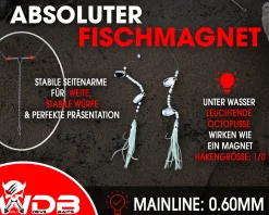 Wild Devil Baits Surf Leader Moving Fish Magnet Brandungsvorfach Plattfisch Dorsch mit Löffel Meeresvorfach Salt Rig Brandungssystem Angelköder