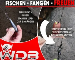 Wild Devil Baits Surf Leader Long Range Fish Lift Brandungsvorfach Weitwurf Fisch Lift Vorfach Meeresvorfach Salt Rig Brandungssystem Angelköder