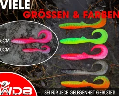 Wild Devil Baits Tornado Curly Tail Hot Pink Twister Gummifisch Shad Kunstköder Softlure Gummiköder Hecht Barsch Zander Angelköder