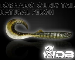 Wild Devil Baits Tornado Curly Tail Natural Perch Twister Gummifisch Shad Kunstköder Softlure Gummiköder Hecht Barsch Zander Angelköder