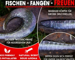 Wild Devil Baits Tornado Curly Tail Twister Gummifisch Shad Kunstköder Softlure Gummiköder Hecht Barsch Zander Angelköder