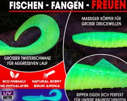 Wild Devil Baits Tornado Curly Tail Twister Gummifisch Shad Kunstköder Softlure Gummiköder Hecht Barsch Zander Angelköder