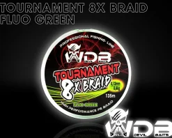 Wild Devil Baits Tournament 8 Braid Fluo Green 8x fach rund geflochtene Angelschnur Braided Fishing Line Geflochtene Angelschnur