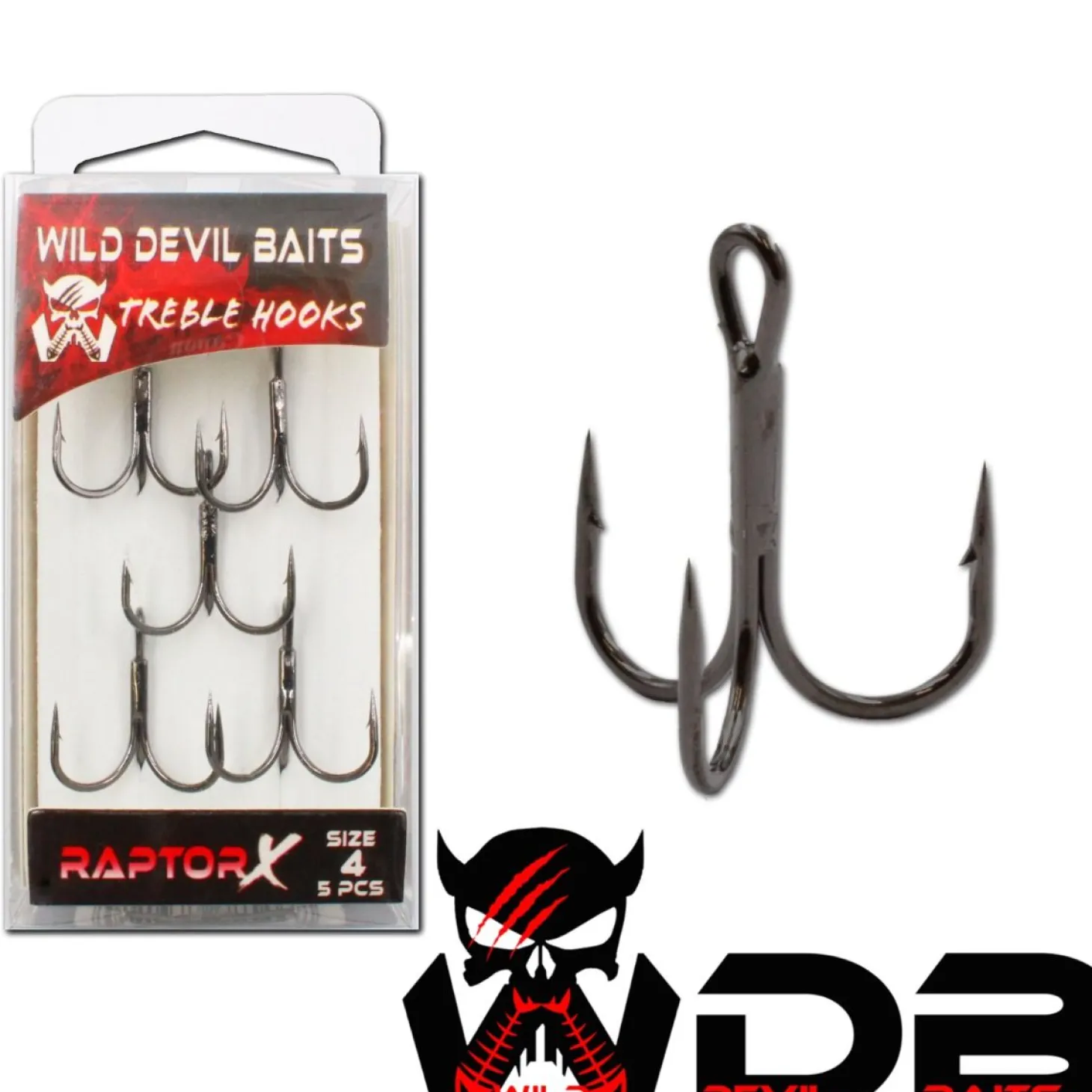 Wild Devil Baits Treble Hooks Raptor X Drilling Raubfischhaken Angelhaken Zielfische