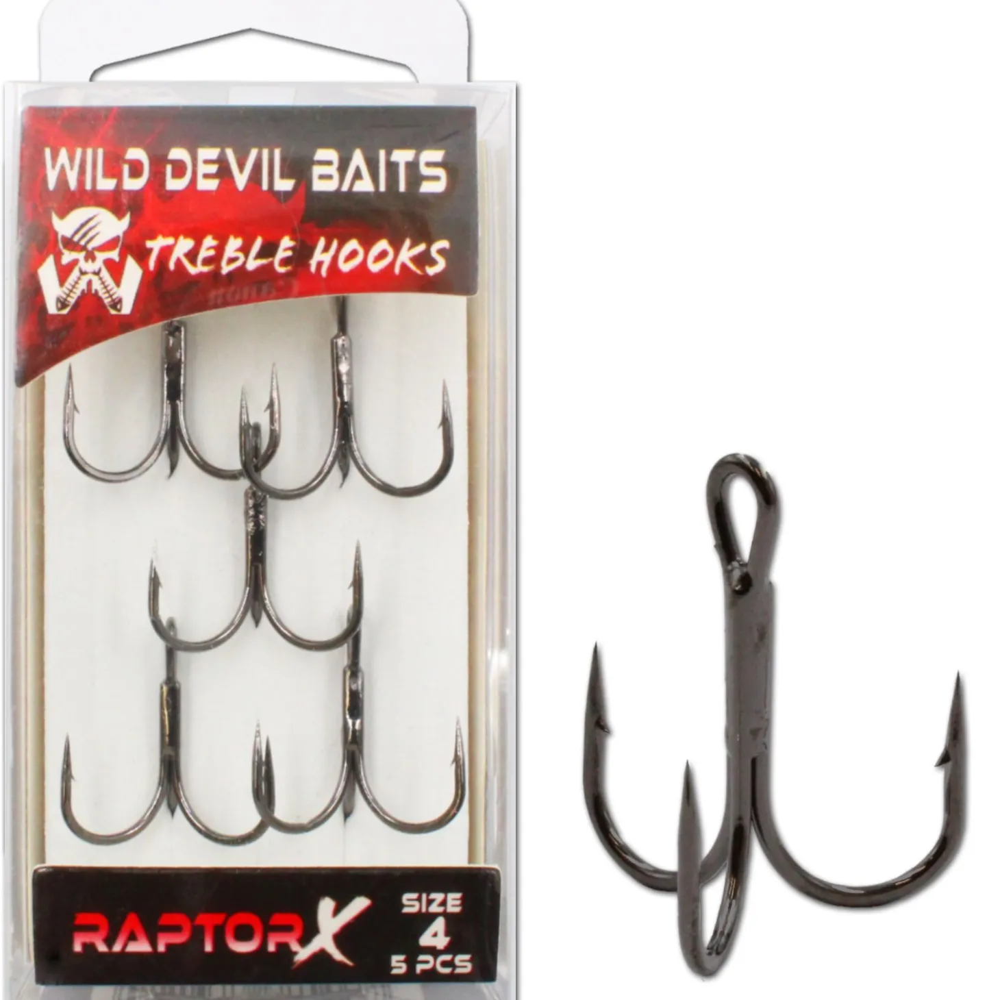 Wild Devil Baits Treble Hooks Raptor X Drilling Raubfischhaken Angelhaken Zielfische
