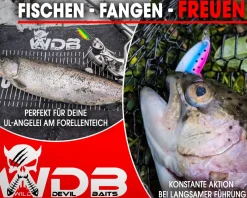 Wild Devil Baits Trout Spoon Green Flash Forellen Blinker Mini Spoon Forellenangeln Angelköder