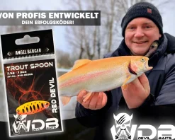 Wild Devil Baits Trout Spoon Red Devil Forellen Blinker Mini Spoon Forellenangeln Angelköder