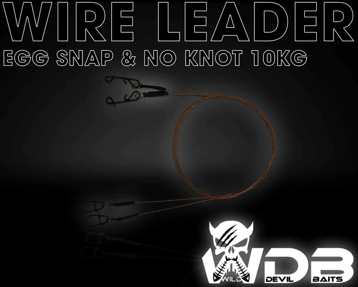 Wild Devil Baits Wire Leader Egg Snap - No Knot 7x7 Stahlvorfach 50cm Spinnvorfach Raubfisch Vorfach Kunstköder Vorfächer Angelzubehör
