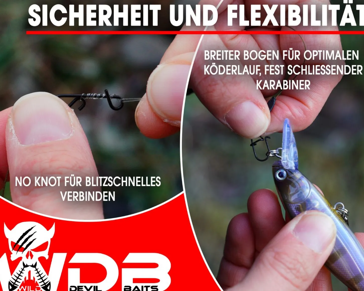 Wild Devil Baits Wire Leader Egg Snap - No Knot 7x7 Stahlvorfach 50cm Spinnvorfach Raubfisch Vorfach Kunstköder Vorfächer Angelzubehör
