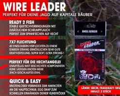 Wild Devil Baits Wire Leader Egg Snap - No Knot 7x7 Stahlvorfach 50cm Spinnvorfach Raubfisch Vorfach Kunstköder Vorfächer Angelzubehör