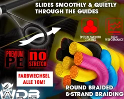 Wild Devil Baits X8 Braid Multicolor Japan PE 8-fach rund geflochtene Angelschnur Braided Fishing Line Angelschnur