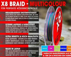 Wild Devil Baits X8 Braid Multicolor Japan PE 8-fach rund geflochtene Angelschnur Braided Fishing Line Angelschnur