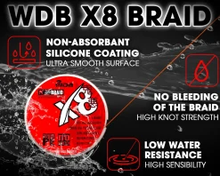 Wild Devil Baits X8 Braid Fire Orange Japan PE 8-fach rund geflochtene Angelschnur Braided Fishing Line Angelschnur