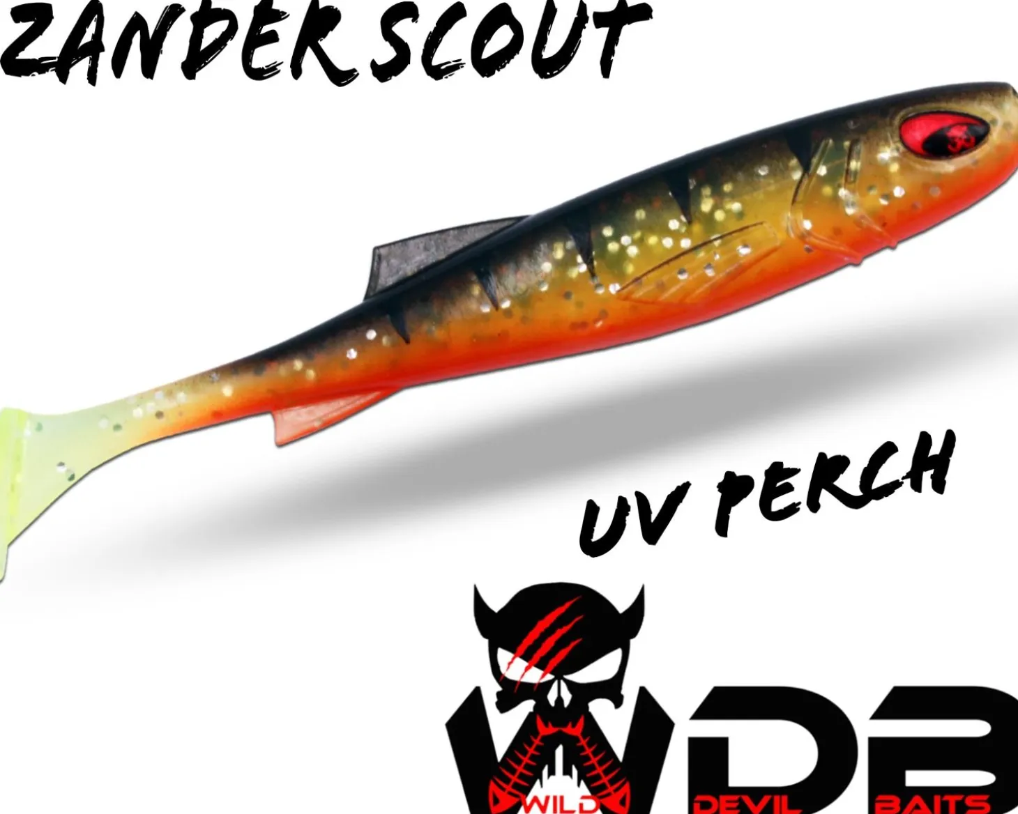 Wild Devil Baits Zander Scout UV Perch Shad Gummifisch Softlure Angelköder